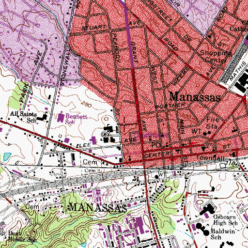 Topographic Map of Prince WillPrince William County Police Department, VA