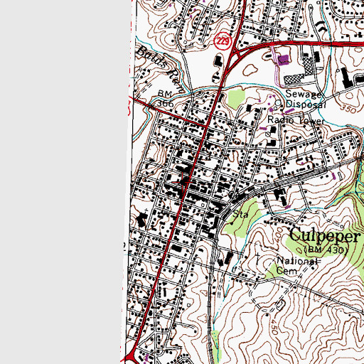 Topographic Map of Culpeper County Sheriff's Office, VA