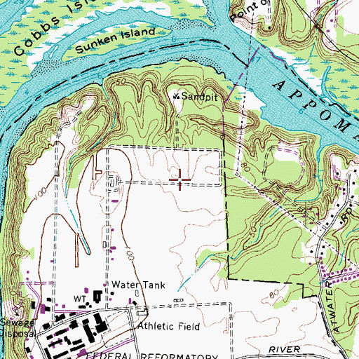 Topographic Map of Riverside Regional Jail, VA