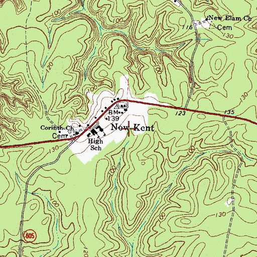 Topographic Map of New Kent County Sheriff's Office, VA