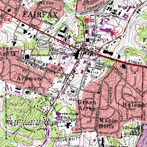 Topographic Map of Fairfax County Sheriff's Office Court Services Division, VA