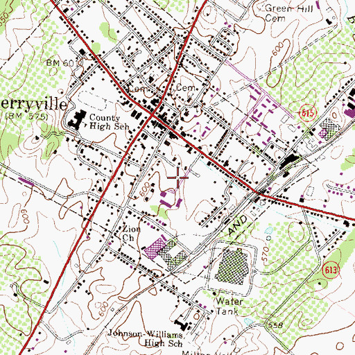 Topographic Map of Berryville Police Department, VA