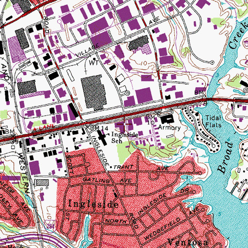 Topographic Map of Norfolk Police Operations Center, VA