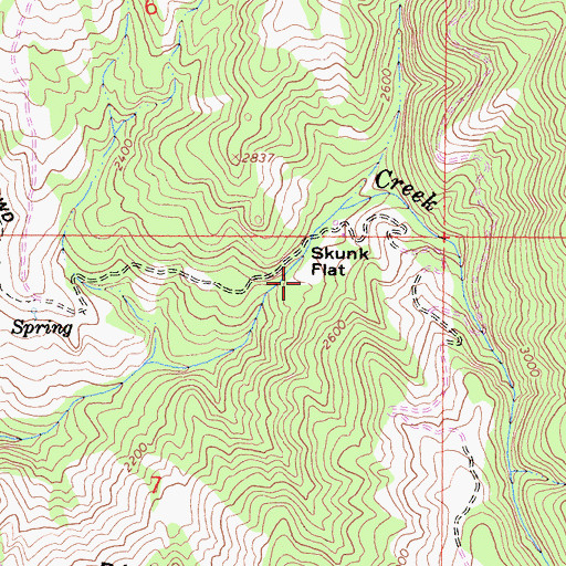 Topographic Map of Skunk Flat, CA