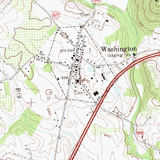 Topographic Map of Rappahannock County Sheriff's Office, VA