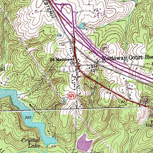 Topographic Map of Nottoway County Sheriff's Office, VA