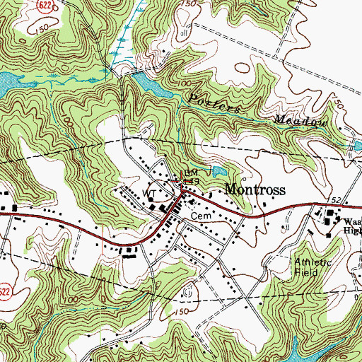 Topographic Map of Westmoreland County Sheriff's Office, VA