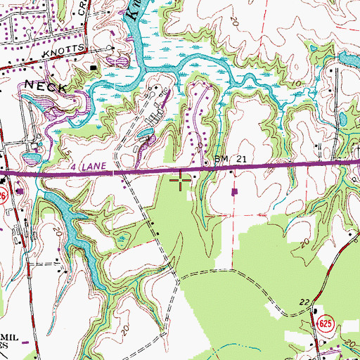 Topographic Map of Suffolk Police Department Precinct 2, VA
