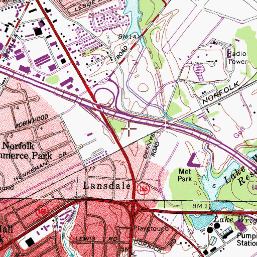 Topographic Map of Norfolk Police Training Center, VA