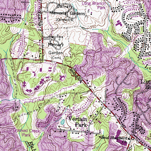 Topographic Map of Virginia State Police Division 7 Area 9 and Area 48 Office, VA