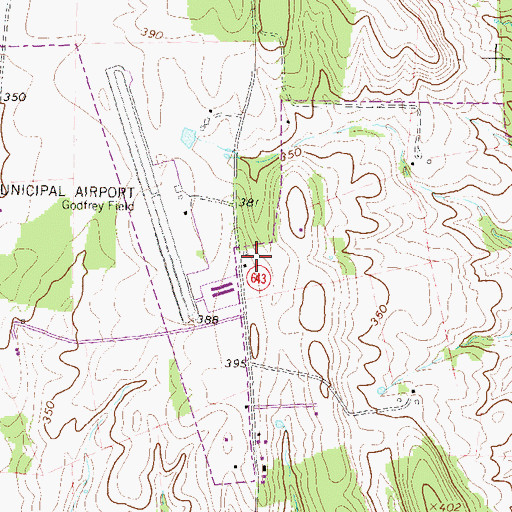 Topographic Map of Virginia State Police Division 7 Area 10 Office, VA
