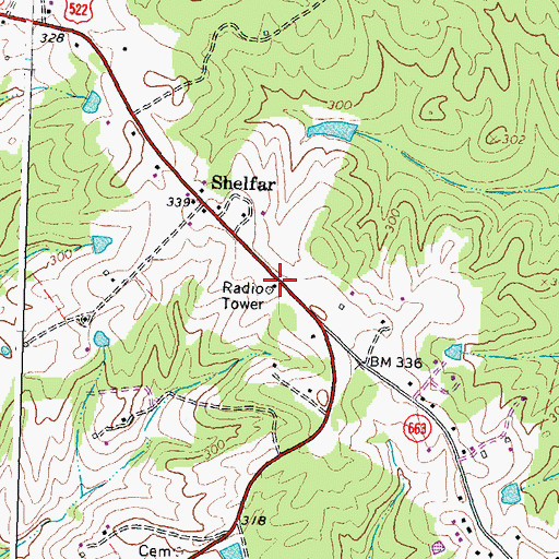 Topographic Map of Virginia State Police Division 1 Area 4 Office, VA