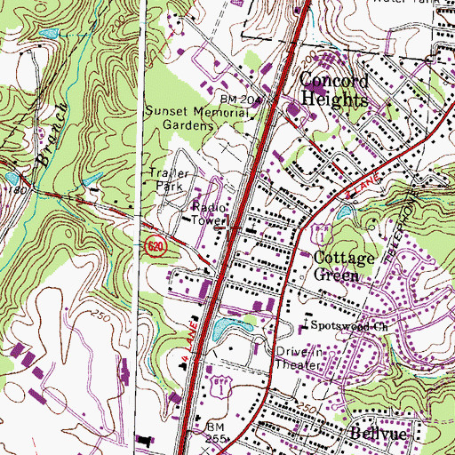Topographic Map of Virginia State Police Division 2 Area 5 Office, VA