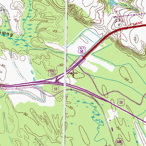 Topographic Map of Virginia State Police Division 5 Area 34 Office, VA