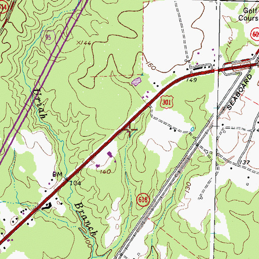 Topographic Map of Virginia State Police Division 5 Area 35 Office, VA