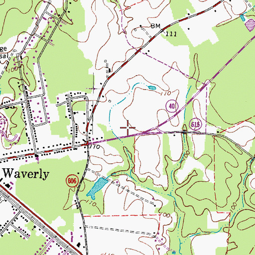 Topographic Map of Virginia State Police Division 5 Area 36 Office, VA