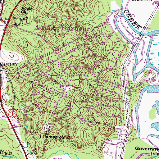 Topographic Map of Aquia Harbor Police Department, VA