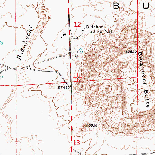 Topographic Map of Bidahochi Spring, AZ