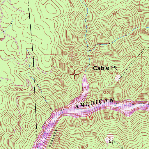 Topographic Map of Slab Creek, CA