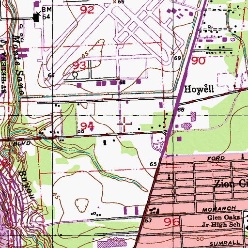 Topographic Map of Baton Rouge Fire Department Station 14, LA