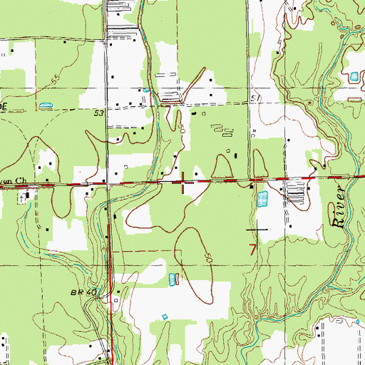 Topographic Map of Natalbany Volunteer Fire Department, LA
