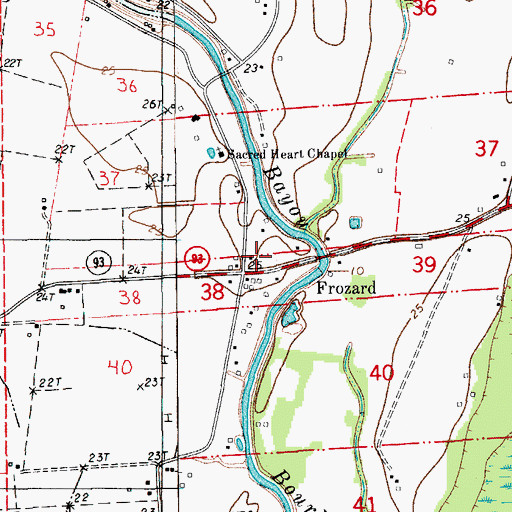 Topographic Map of Saint Landry Parish Fire District 5 Prairie Volunteer Fire Department, LA