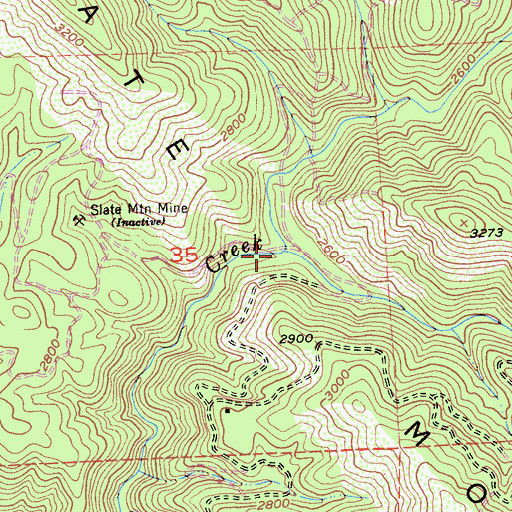 Topographic Map of Slate Canyon, CA