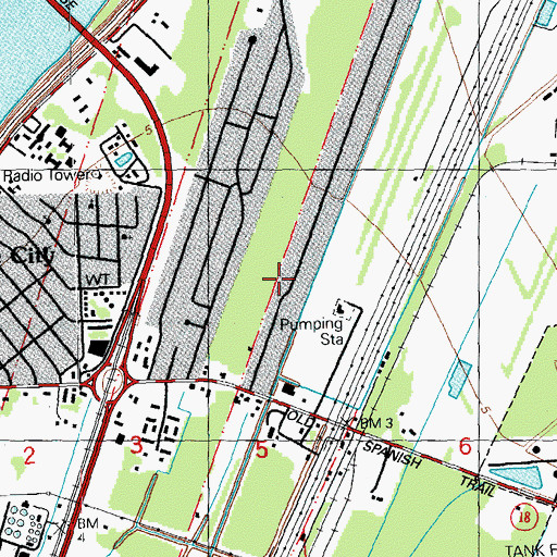Topographic Map of Nine Mile Point Volunteer Fire Department, LA