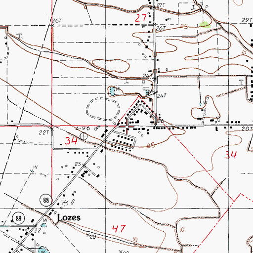 Topographic Map of Iberia Parish Fire District 1 Station 300 Coteau Volunteer Fire Department, LA