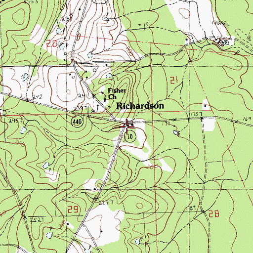 Topographic Map of Washington Parish Fire District 2, LA