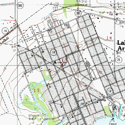 Topographic Map of Lake Arthur Volunteer Fire Department, LA