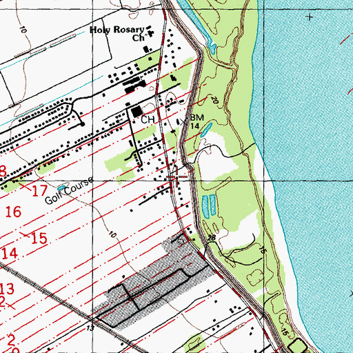 Topographic Map of Hahnville Volunteer Fire Department District Number 3, LA
