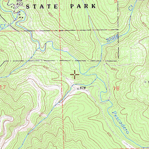 Topographic Map of Slate Creek, CA