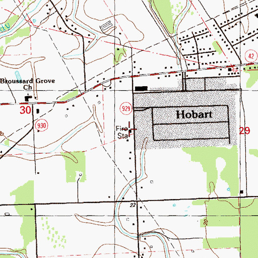 Topographic Map of Prairieville Fire Department Station 31, LA