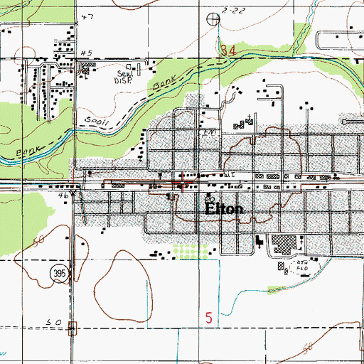 Topographic Map of Elton Fire Department, LA