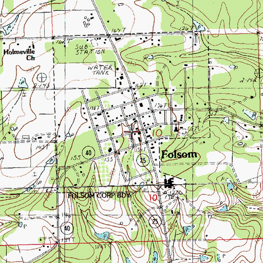 Topographic Map of Saint Tammany Parish Fire District 5 Station 1, LA