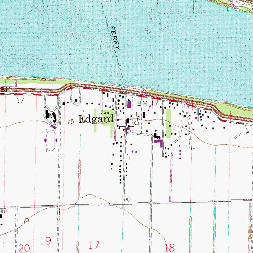 Topographic Map of Saint John Westside Volunteer Fire Department Station 95, LA