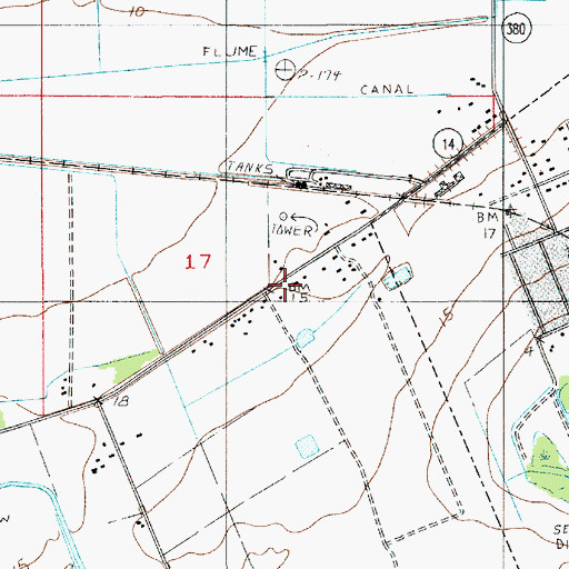 Topographic Map of Lake Arthur Fire Department, LA