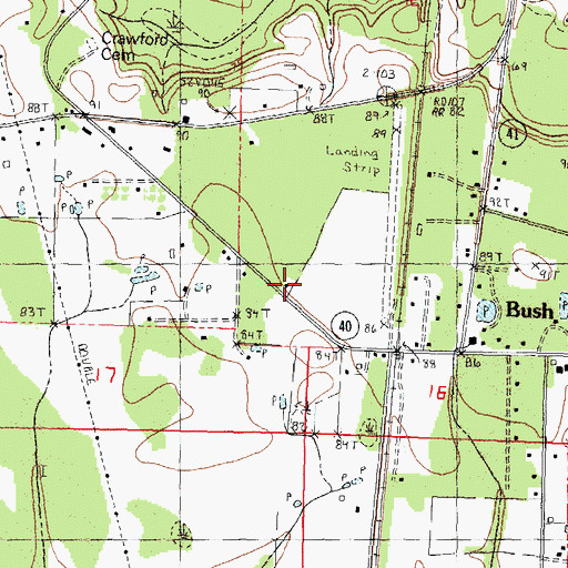 Topographic Map of Saint Tammany Parish Fire District 9 Station 92, LA
