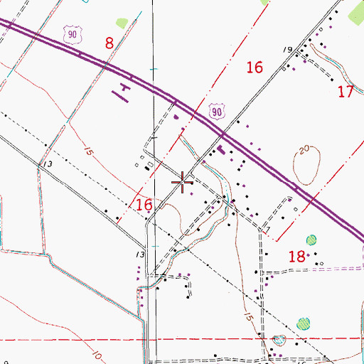 Topographic Map of Grand Marais Volunteer Fire Department, LA