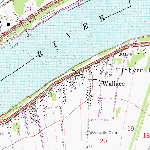 Topographic Map of West Saint John Fire Department, LA