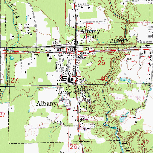 Topographic Map of Albany Volunteer Fire Department Fire Protection District 1, LA
