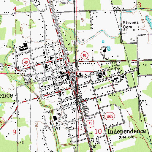 Topographic Map of Independence Fire Department Station 2, LA