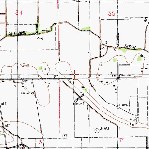 Topographic Map of LeBlanc Volunteer Fire Department, LA