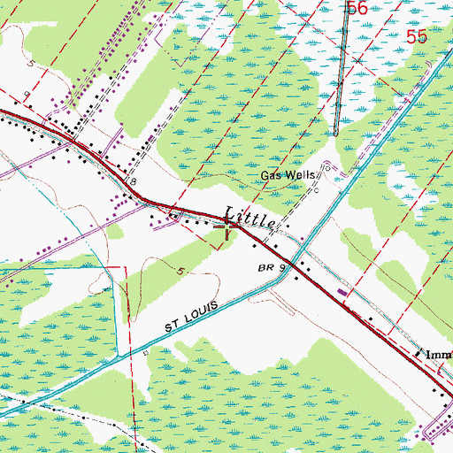 Topographic Map of Coteau Volunteer Fire Department, LA