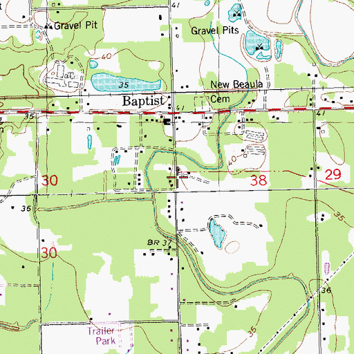 Topographic Map of Tangipahoa Parish Fire District Hammond Station, LA