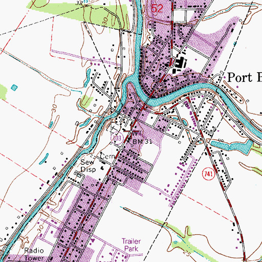 Topographic Map of Port Barre Fire Department, LA