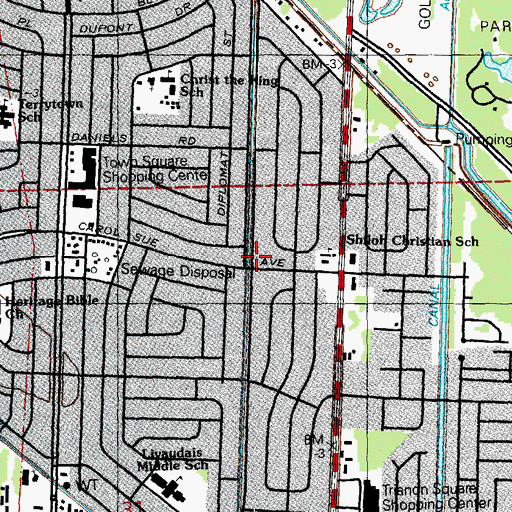 Topographic Map of Terrytown 5th District Fire Department Station 52, LA