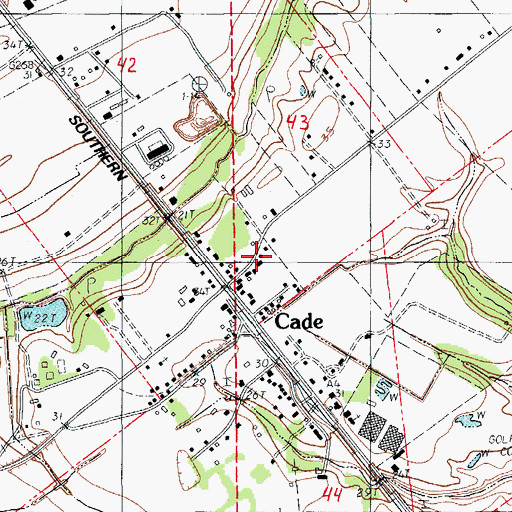 Topographic Map of Cade Volunteer Fire Department, LA