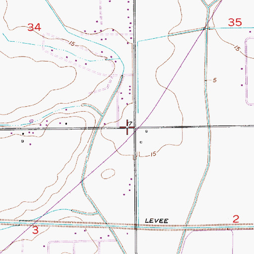 Topographic Map of Southeast Ward 3 Fire Station, LA